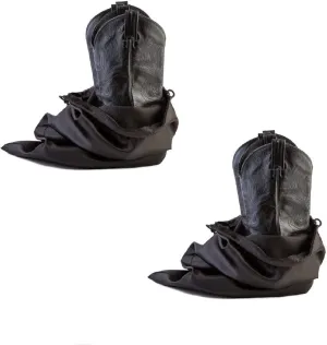 Travel and Storage Boot Bags, Cowboy Boot Bag, Made of Strong Water Proof Ballistic Nylon w/Locking Drawstring (Black) -Travel Boot Bags, 23" X 19" (2 Pack)