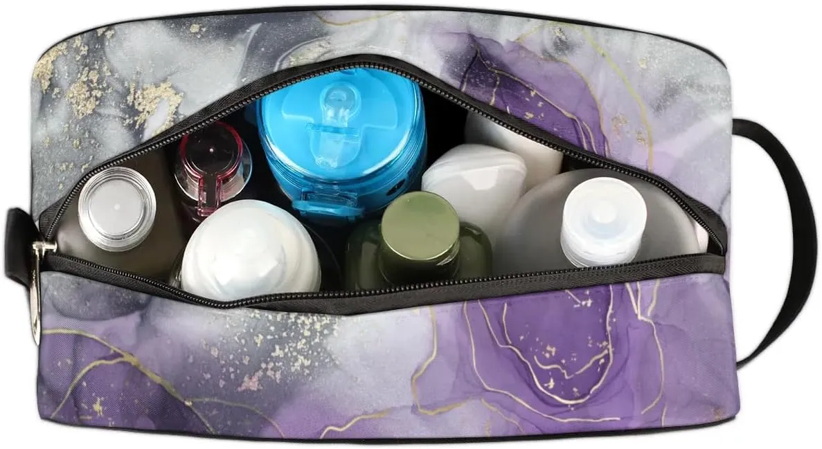 Travel Toiletry Bag for Women Men Abstract Marble Hanging Cosmetic Bag Waterproof Makeup Bag for Shaving Makeup Toothbrush & Travel Essentials