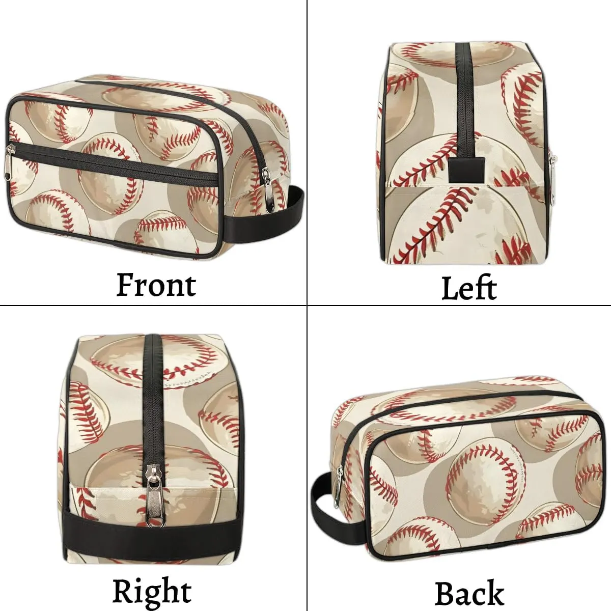 Travel Toiletry Bag for Women Men Cartoon Baseballs Hanging Cosmetic Bag Waterproof Makeup Bag for Shaving Makeup Toothbrush & Travel Essentials