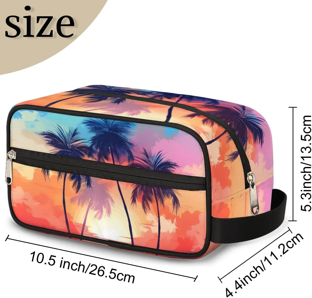 Travel Toiletry Bag for Women Men Coconut Tree Hanging Cosmetic Bag Waterproof Makeup Bag for Shaving Makeup Toothbrush & Travel Essentials