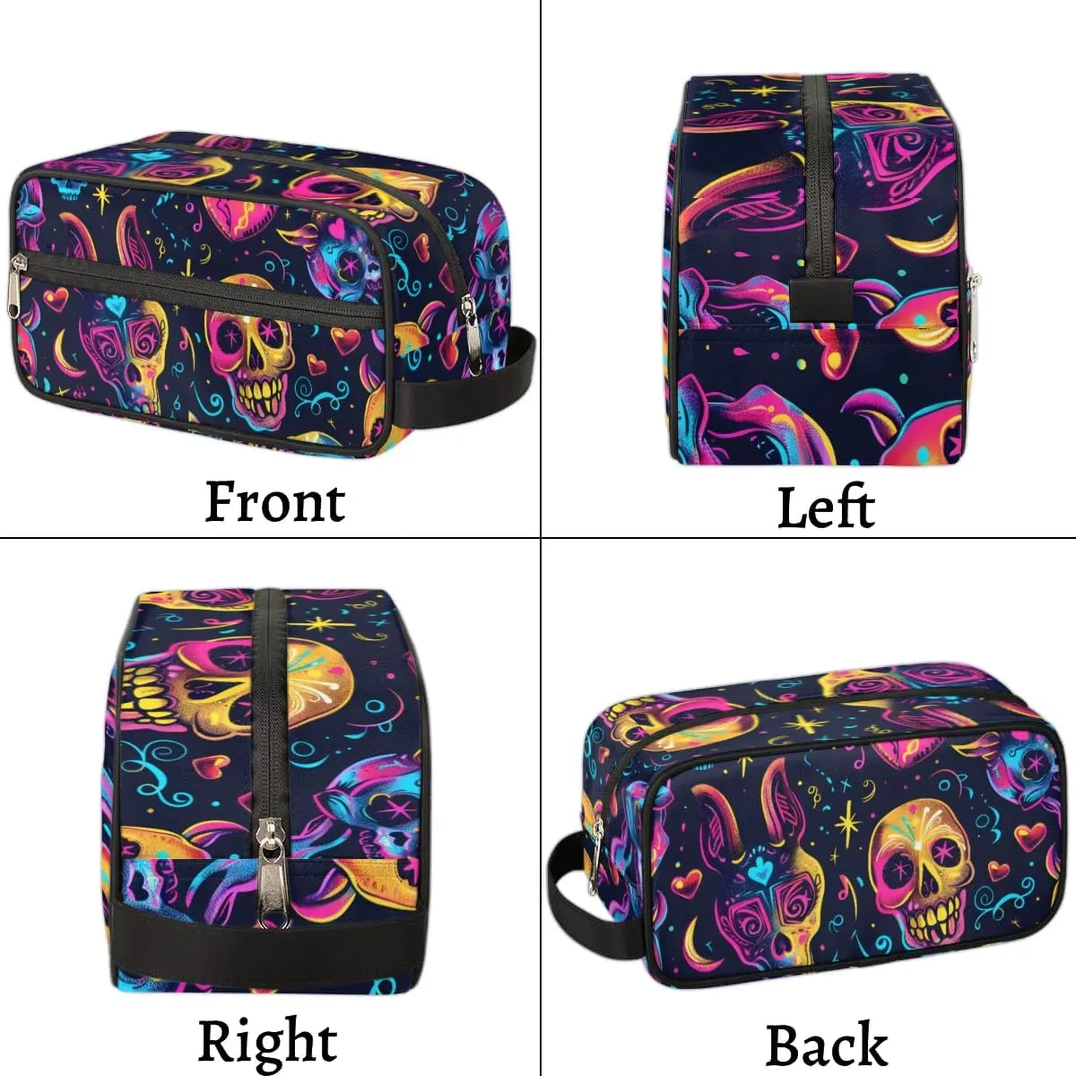 Travel Toiletry Bag for Women Men Colorful Skull Hanging Cosmetic Bag Waterproof Makeup Bag for Shaving Makeup Toothbrush & Travel Essentials