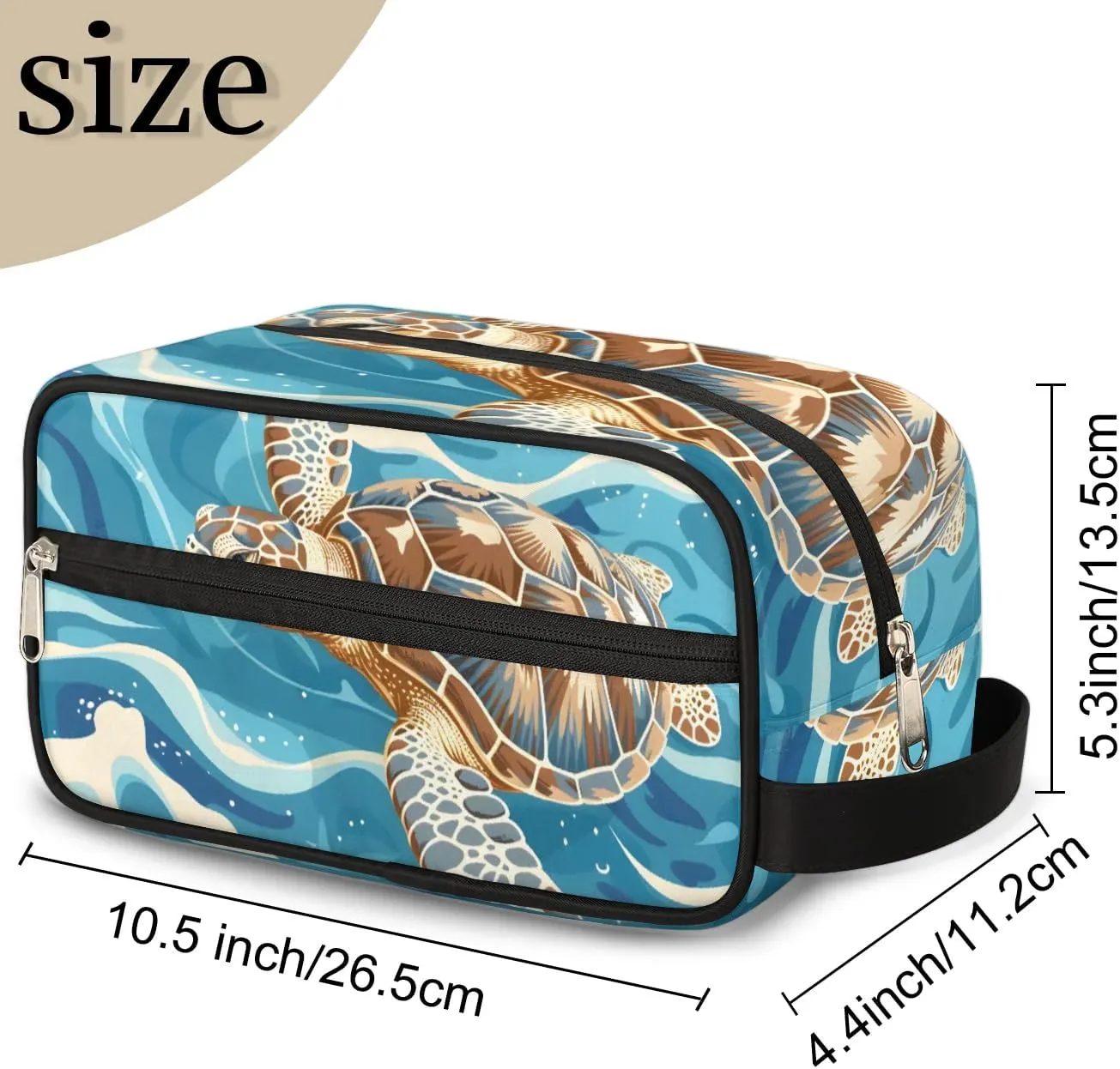 Travel Toiletry Bag for Women Men Ocean Sea Turtle Hanging Cosmetic Bag Waterproof Makeup Bag for Shaving Makeup Toothbrush & Travel Essentials