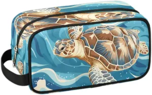 Travel Toiletry Bag for Women Men Ocean Sea Turtle Hanging Cosmetic Bag Waterproof Makeup Bag for Shaving Makeup Toothbrush & Travel Essentials