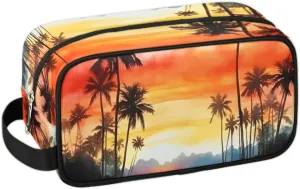 Travel Toiletry Bag for Women Men Palm Tree Hanging Cosmetic Bag Waterproof Makeup Bag for Shaving Makeup Toothbrush & Travel Essentials
