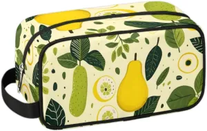 Travel Toiletry Bag for Women Men Pear Lemon Leaves Hanging Cosmetic Bag Waterproof Makeup Bag for Shaving Makeup Toothbrush & Travel Essentials