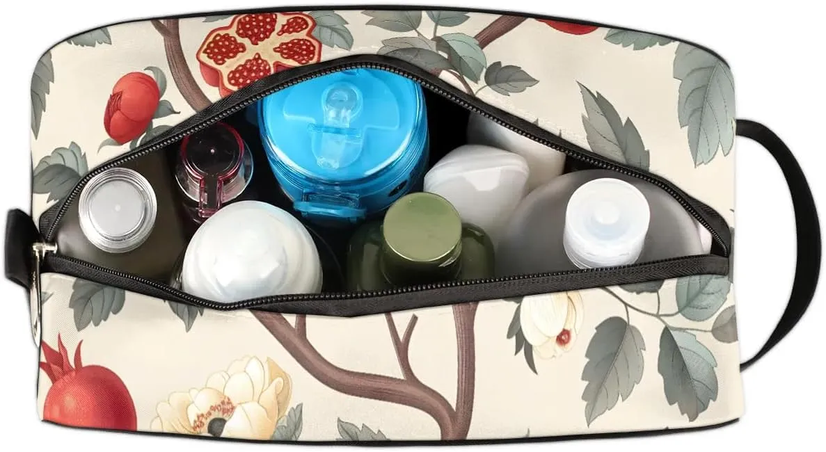 Travel Toiletry Bag for Women Men Pomegranate Tree Flower Hanging Cosmetic Bag Waterproof Makeup Bag for Shaving Makeup Toothbrush & Travel Essentials