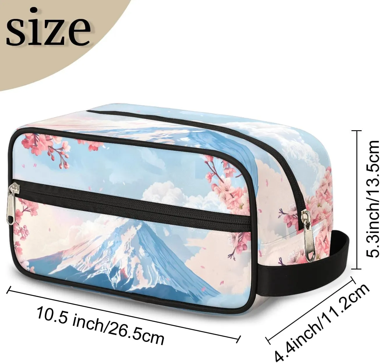 Travel Toiletry Bag for Women Men Snow Mountain Flower Hanging Cosmetic Bag Waterproof Makeup Bag for Shaving Makeup Toothbrush & Travel Essentials