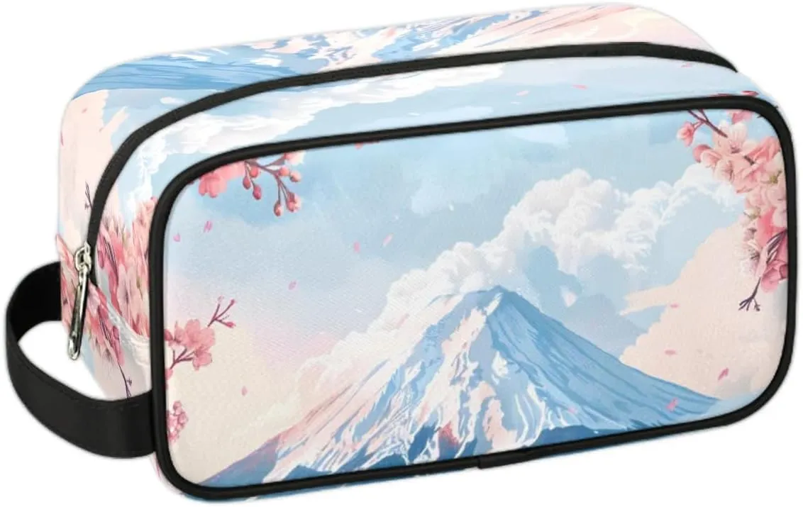 Travel Toiletry Bag for Women Men Snow Mountain Flower Hanging Cosmetic Bag Waterproof Makeup Bag for Shaving Makeup Toothbrush & Travel Essentials