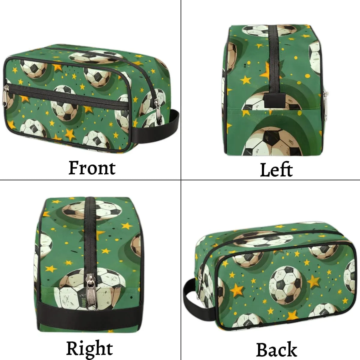 Travel Toiletry Bag for Women Men Soccer Star Print Hanging Cosmetic Bag Waterproof Makeup Bag for Shaving Makeup Toothbrush & Travel Essentials