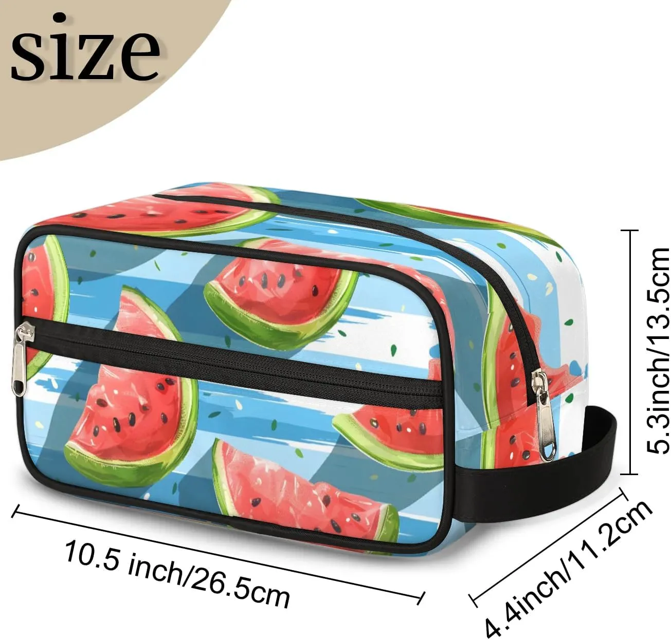Travel Toiletry Bag for Women Men Summer Watermelon Slice Hanging Cosmetic Bag Waterproof Makeup Bag for Shaving Makeup Toothbrush & Travel Essentials
