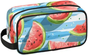 Travel Toiletry Bag for Women Men Summer Watermelon Slice Hanging Cosmetic Bag Waterproof Makeup Bag for Shaving Makeup Toothbrush & Travel Essentials