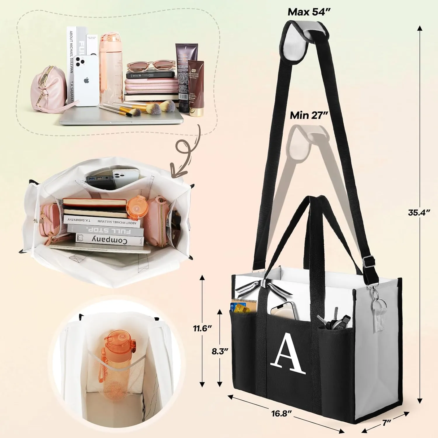 TRSODD Birthday Gifts for Women Mothers Day Gifts for Mom Wife Grandma Daughter Sister Teacher Bridesmaid Tote Bag and Makeup Bag T