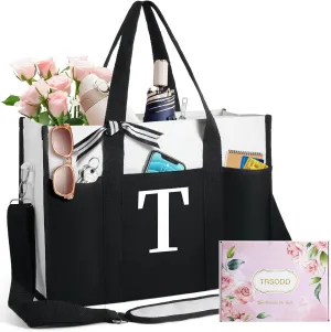 TRSODD Birthday Gifts for Women Mothers Day Gifts for Mom Wife Grandma Daughter Sister Teacher Bridesmaid Tote Bag and Makeup Bag T