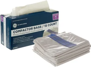 Universal 18 Gallon Heavy Duty Trash Compactor Bags, 2 Pack, WX60X1-2PK, Fits 15 inch Compactors, Compatible with Kitchenaid, Kenmore, Whirlpool, GE Appliances and most 15 inch Garbage Cans