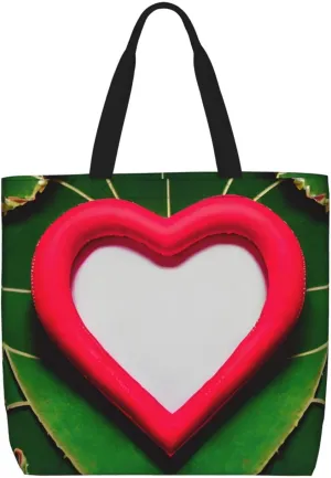 Valentine'S Day Love Print Women Reuseable Handbag, Grocery Bag Foldable For Shopping Travel Activity