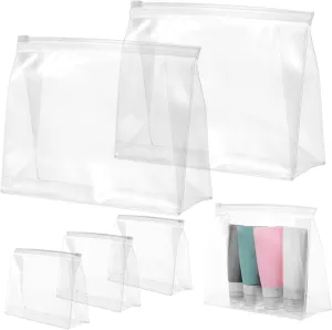 VALICLUD 6 Pcs Clear Makeup Bags Stylish Transparent Zipper Pouches for Travel Ample Capacity Organizer with Zipper Closure Durable Material Easy to Clean Makeup Organizer
