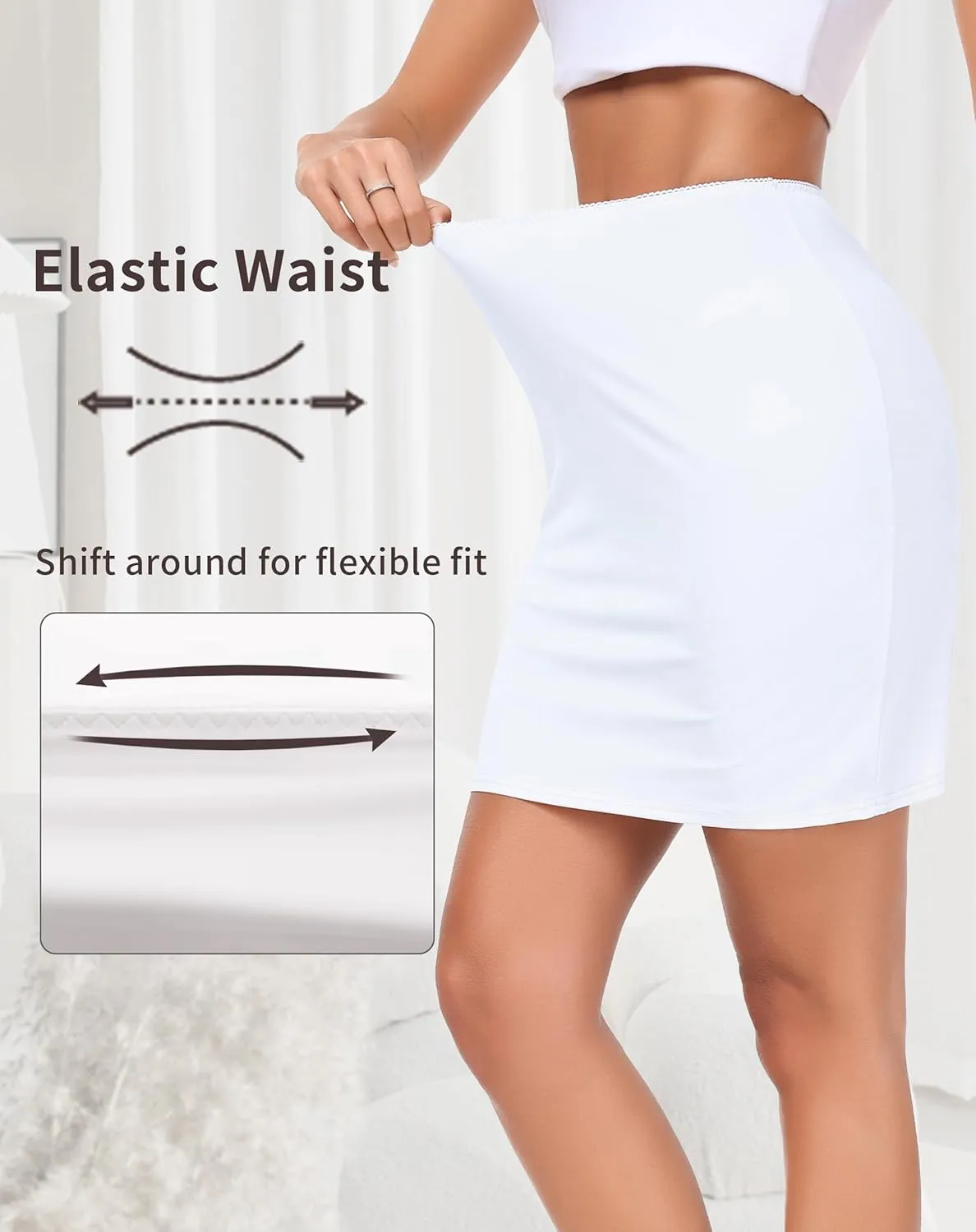 Vlazom Women's Half Slip for Under Dress Short Petticoat Above Knee Under Slips for Women Under Dresses Size S-XXL