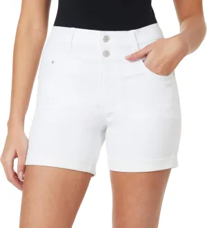 WallFlower Women's Sassy 5" Midi Denim Shorts High-Rise Insta Soft Juniors
