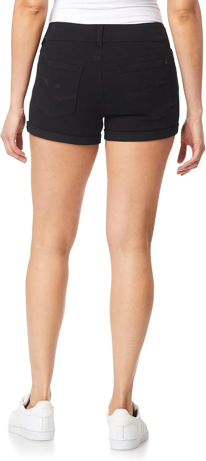 WallFlower Women's Ultra Denim Shorts Mid-Rise Insta Soft Juniors (Standard and Plus)