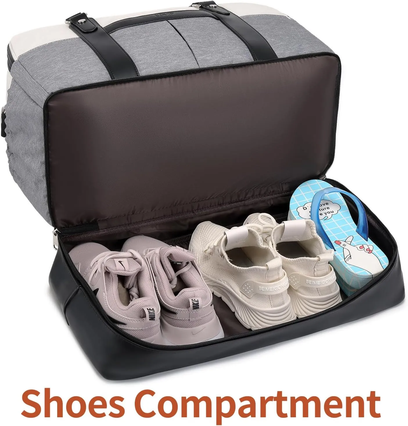 Weekender Bags for Women Overnight Bag Large Canvas Travel Duffel Bag with Shoe Compartment Carry On Tote Bag 3Pcs Set