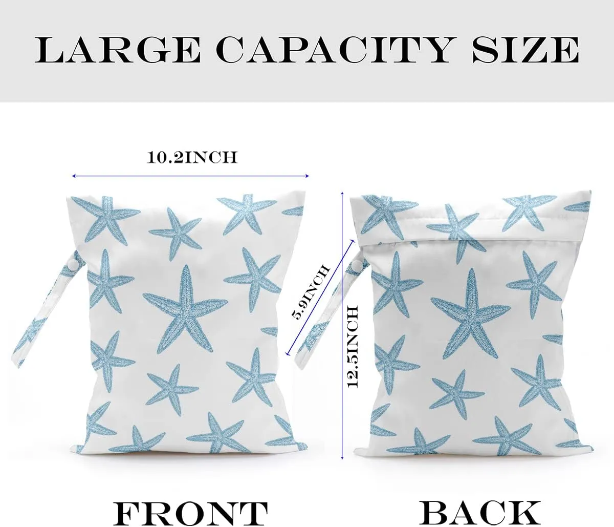 Wet Bag, Wet Dry Bag, Wet Bag for Swimsuit Travel Beach Pool Dirty Yoga Gym Clothes Makeup Bag Beach Wedding Supplies Waterproof Reusable Shell Pearl Starfish Gifts