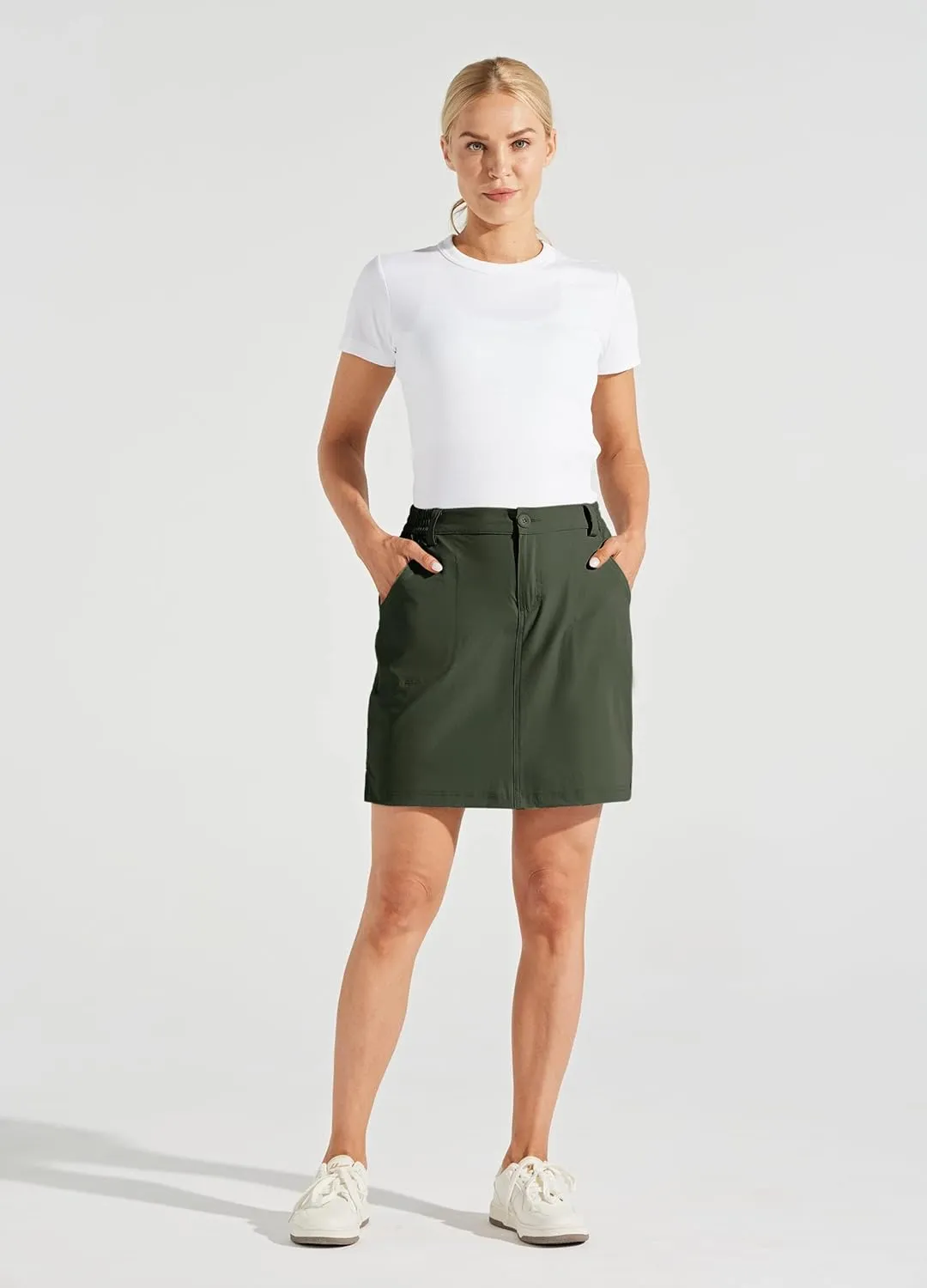 Willit Women's Skorts Golf Casual Skort Skirts UPF 50  Quick Dry Zip Pockets Outdoor Hiking