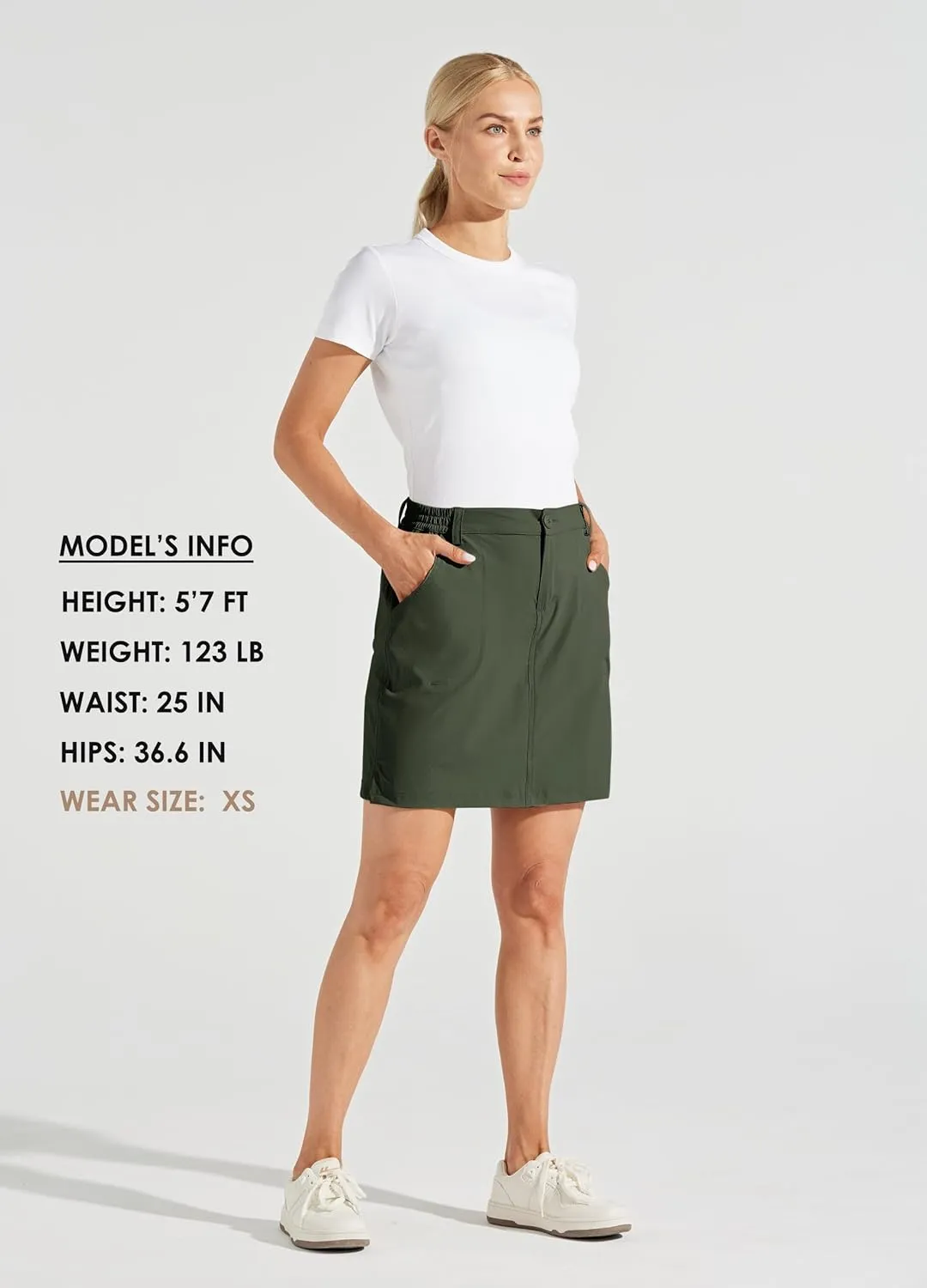 Willit Women's Skorts Golf Casual Skort Skirts UPF 50  Quick Dry Zip Pockets Outdoor Hiking