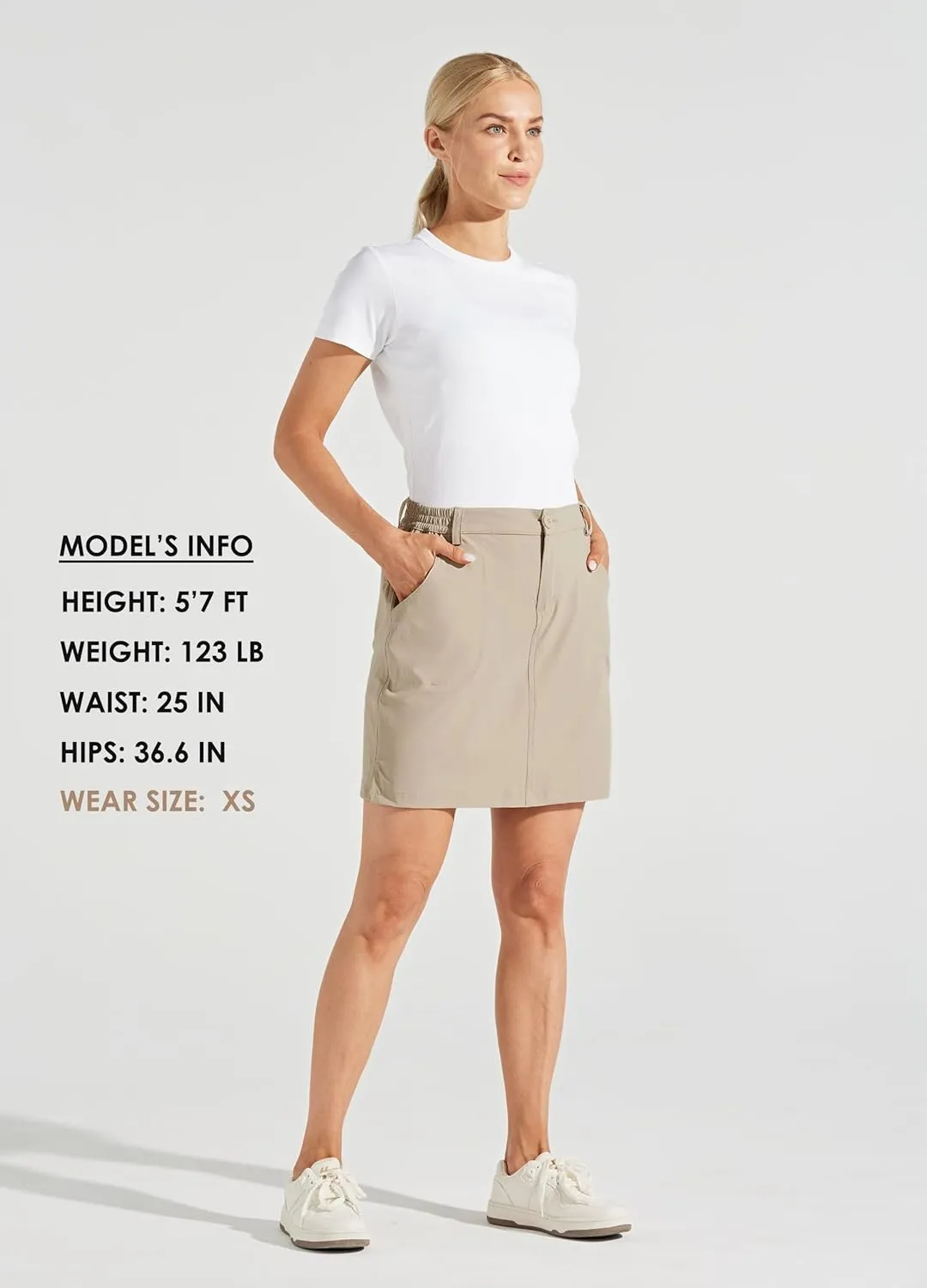 Willit Women's Skorts Golf Casual Skort Skirts UPF 50  Quick Dry Zip Pockets Outdoor Hiking