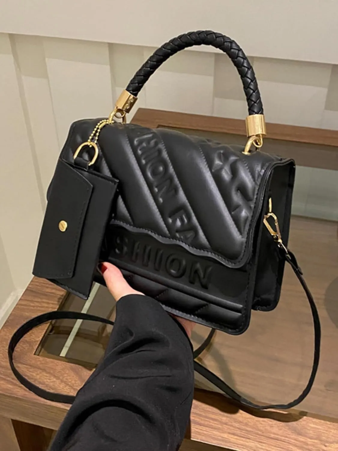 Women's 2 PCS Purses And Handbags Set Cute Clutch Saddle Crossbody Bags Shoulder Underarm Purse