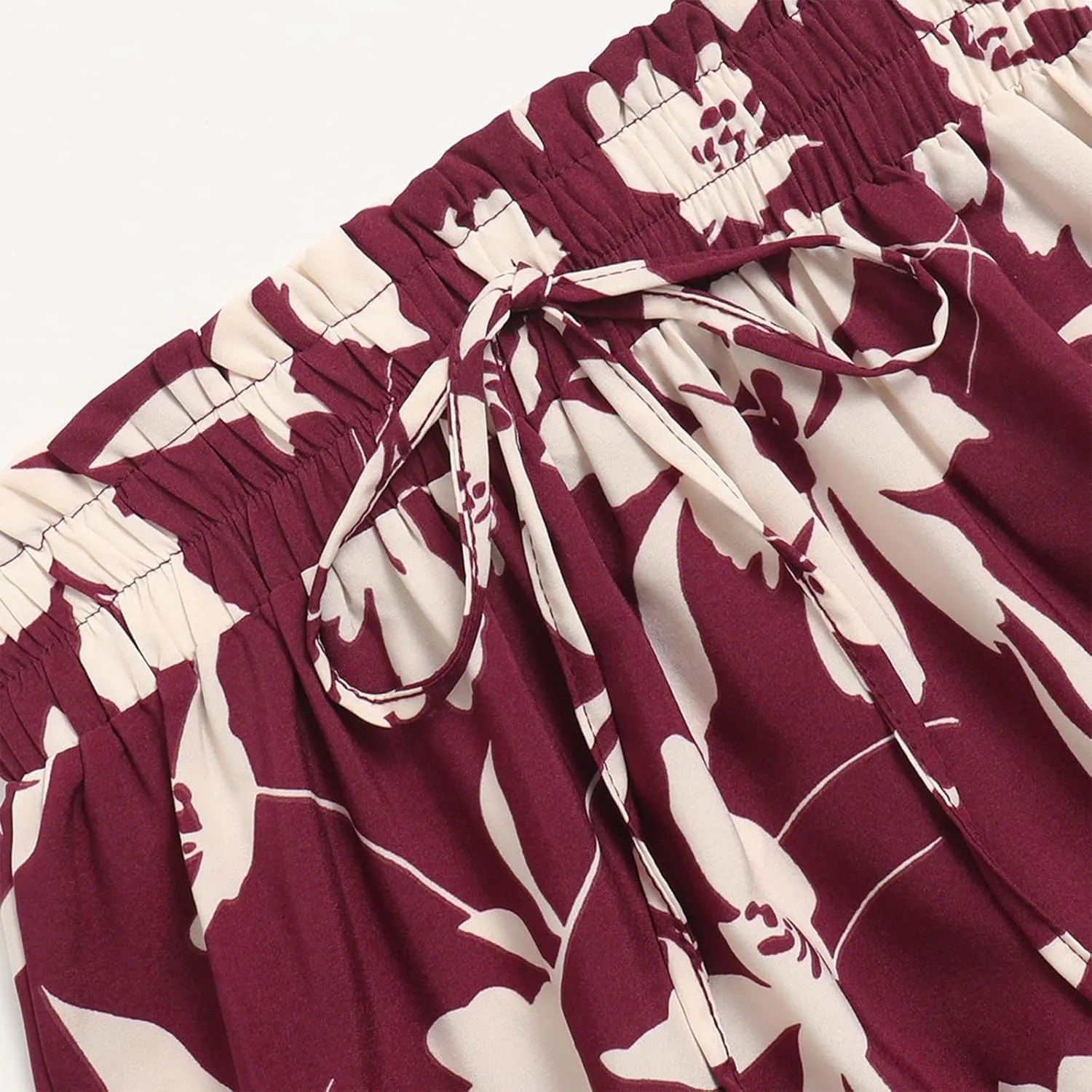 Women's 2025 Spring High Waist Floral Pleated A Line Boho Beach Casual Swing Long Skirts, S-XL