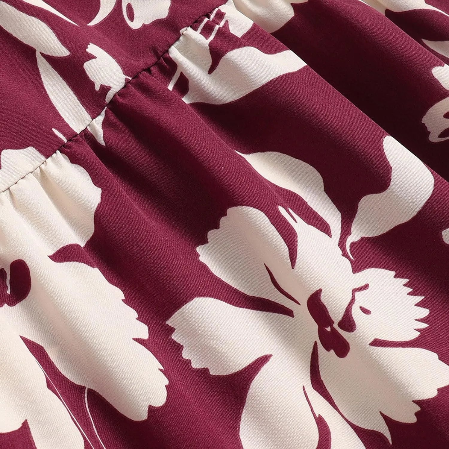Women's 2025 Spring High Waist Floral Pleated A Line Boho Beach Casual Swing Long Skirts, S-XL