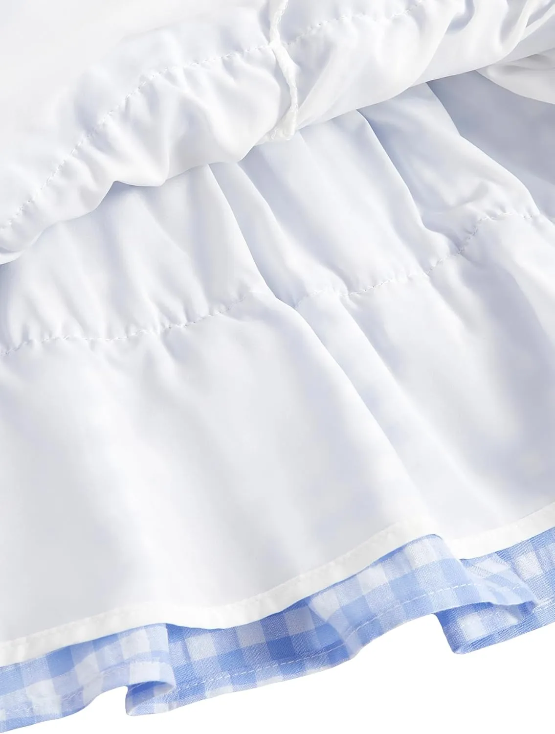 Women's Bow Front Mini Skirt High Shirred Waist Layered Ruffle Hem Short Cake Skirts