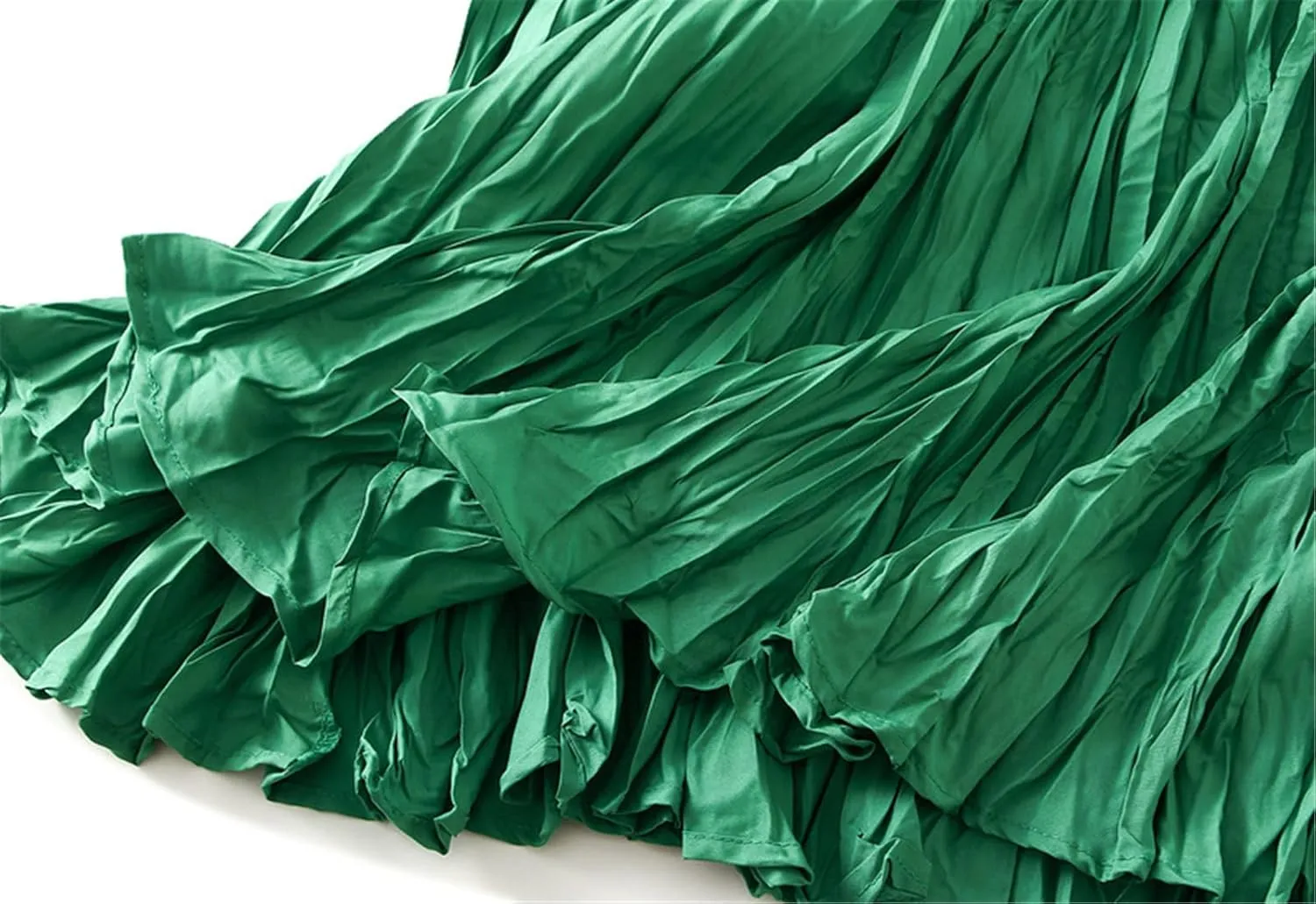 Women's Elastic Waist Midi Skirt Ruffles Pleated Fairy Grunge Skirt Y2k Skirts