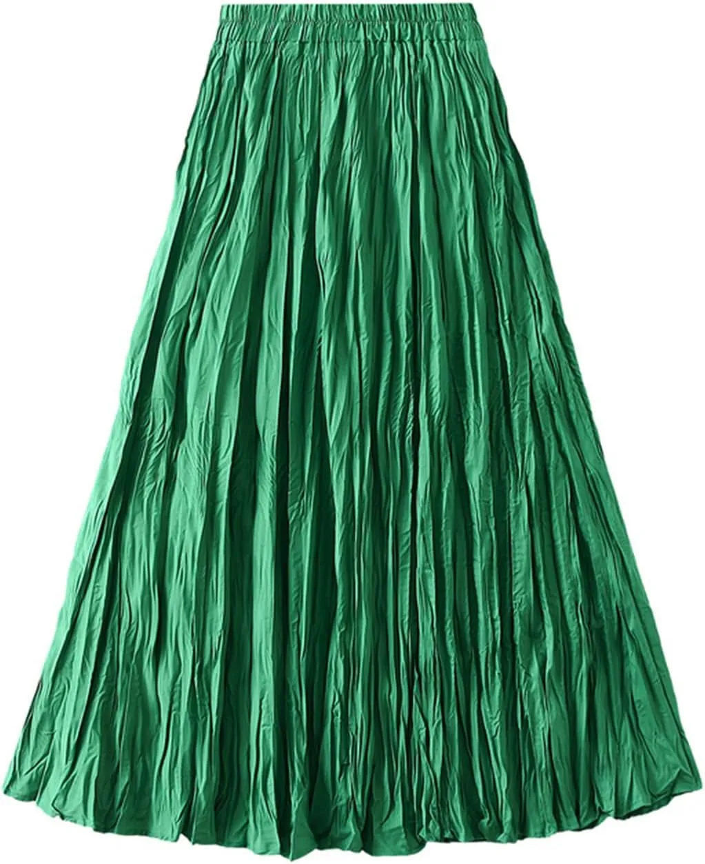 Women's Elastic Waist Midi Skirt Ruffles Pleated Fairy Grunge Skirt Y2k Skirts