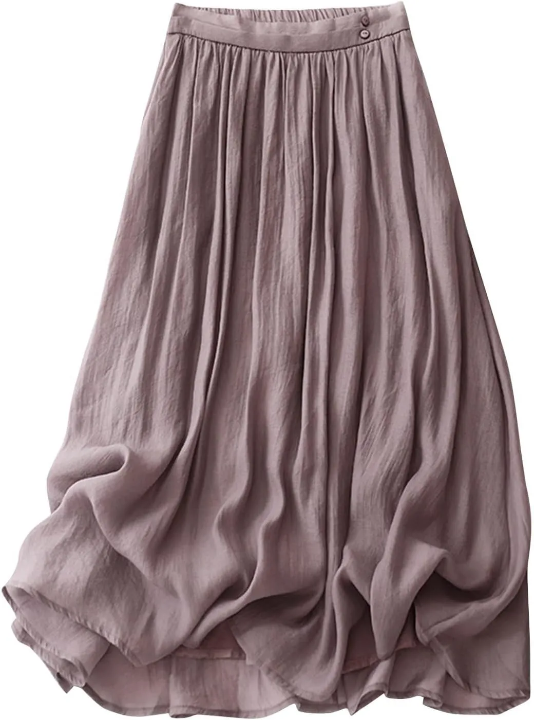 Women's Fall Skirts High Waist Skirts Solid Color Pleated A-Line Flared Flowy Midi Long Skirts