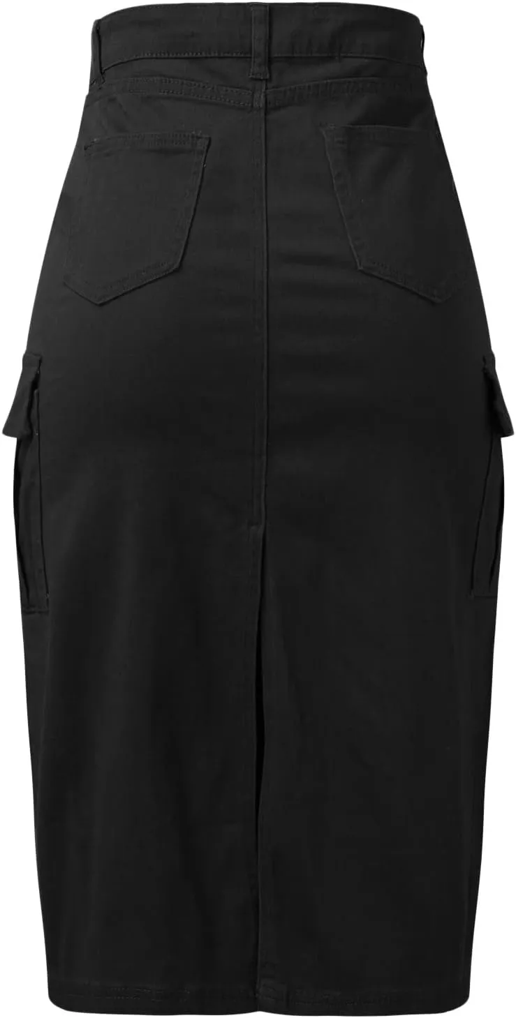 Women's High Waisted Tennis Skirt Women Skirt Solid Casual High Waist Skirt with Pockets A Line Elegant Summer