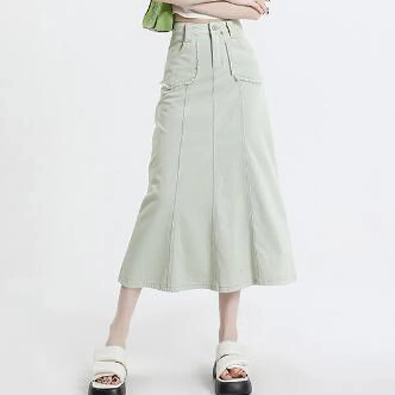 Women's Long Skirt Women's Casual Loose and Versatile Slim Fishtail Denim Skirt Wrap High Waisted Jean Skirt