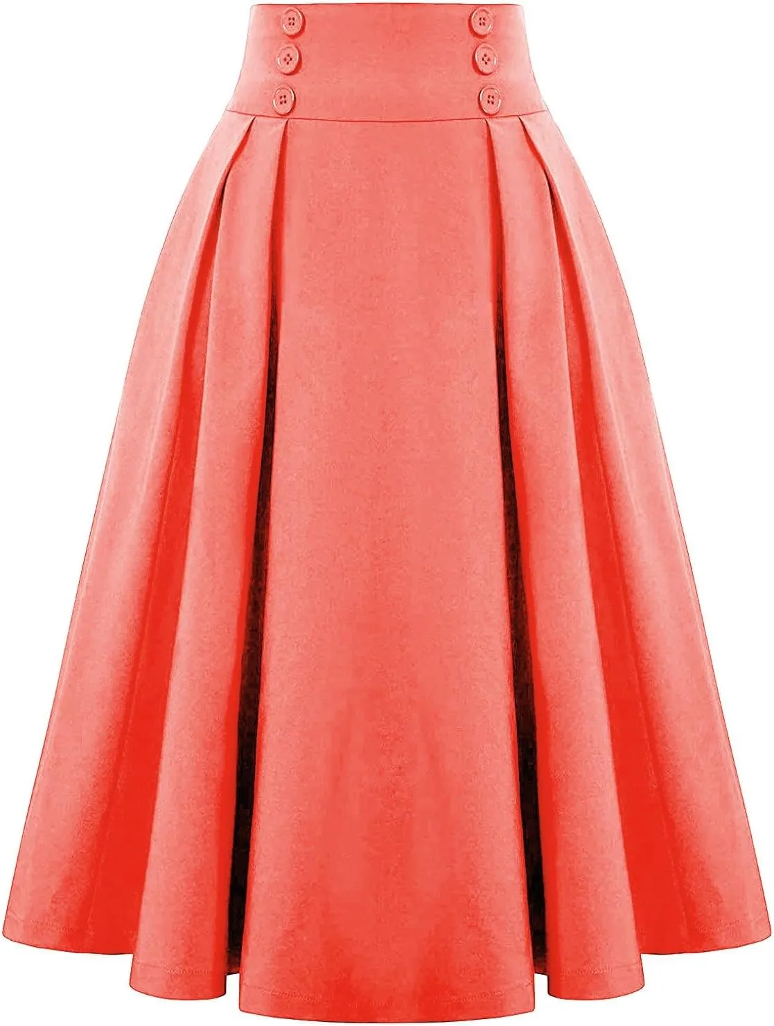 Women's Pleated A-Lined Skirts 2024 Summer Fashion High Waisted Midi Skirt Flowy Swing Going Out Work Skirt