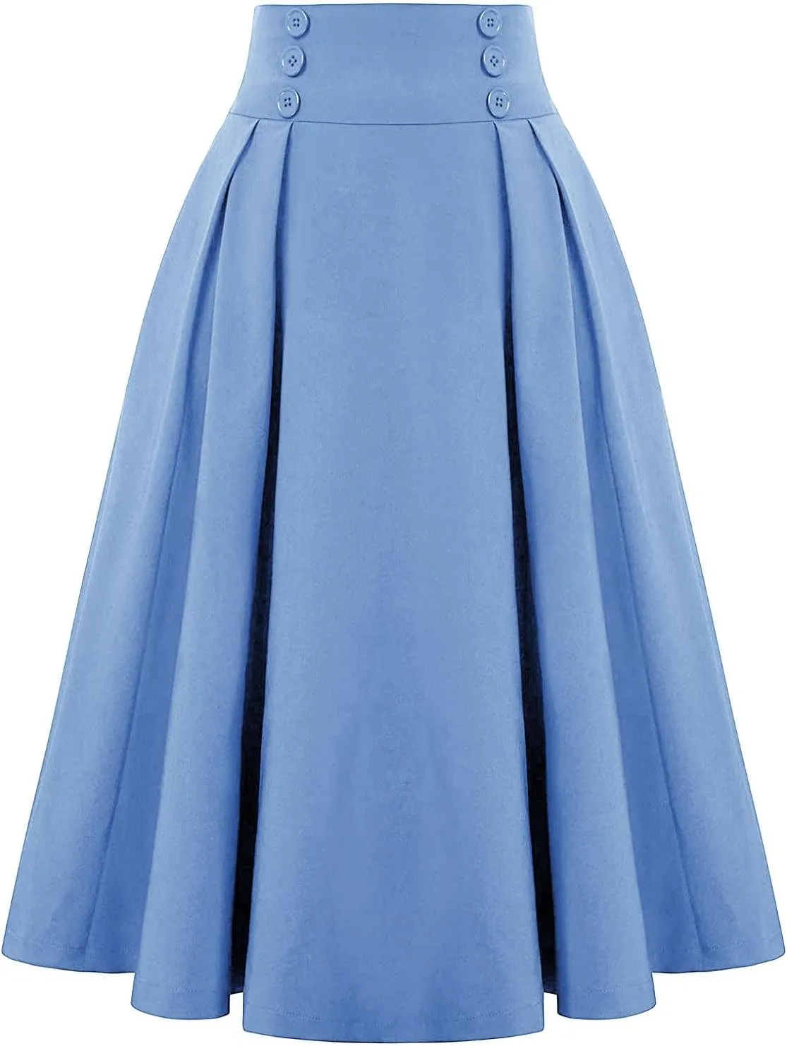 Women's Pleated A-Lined Skirts 2024 Summer Fashion High Waisted Midi Skirt Flowy Swing Going Out Work Skirt