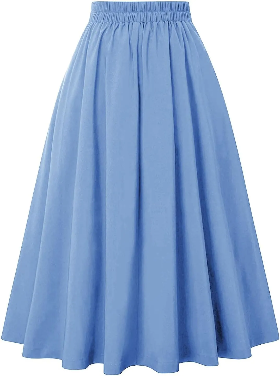 Women's Pleated A-Lined Skirts 2024 Summer Fashion High Waisted Midi Skirt Flowy Swing Going Out Work Skirt