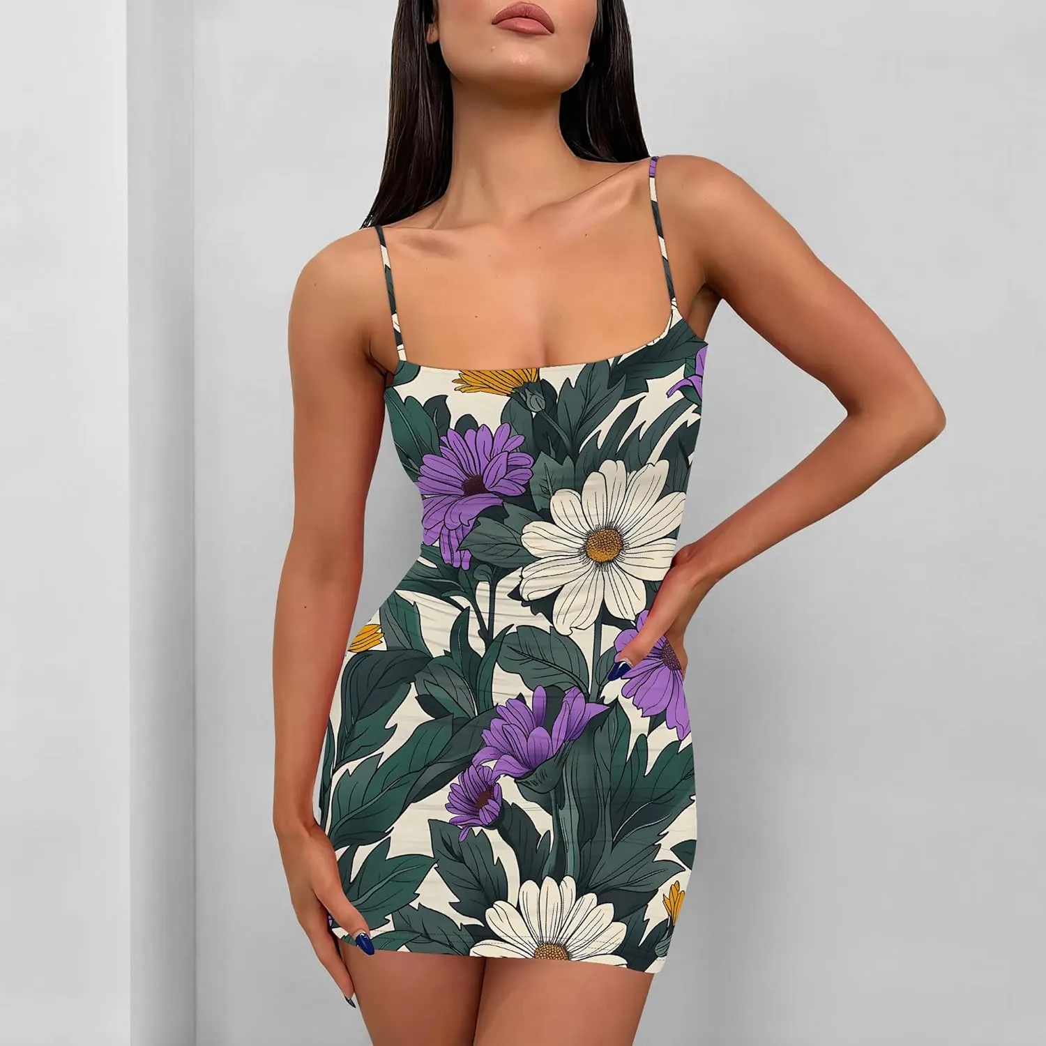 Women's Sexy Bodycon Mini Dress Summer Going Out Short Party Tank Casual Club Dresses Beach Vacation S-3XL
