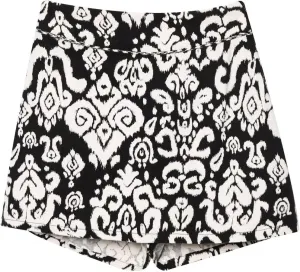 Women's Stylish High Waist Cropped Printed Skort, Invisible Side Zipper Shorts