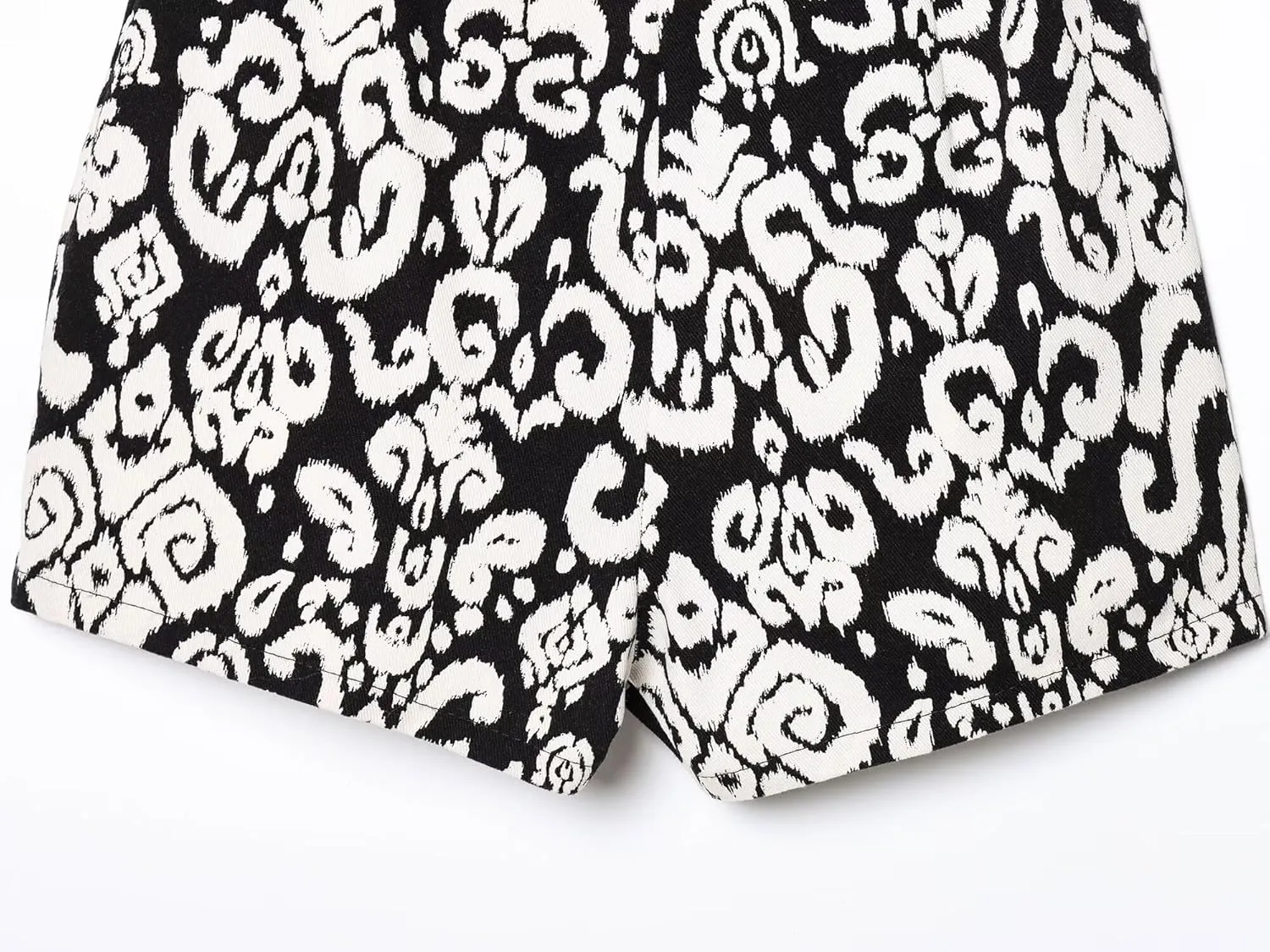 Women's Stylish High Waist Cropped Printed Skort, Invisible Side Zipper Shorts