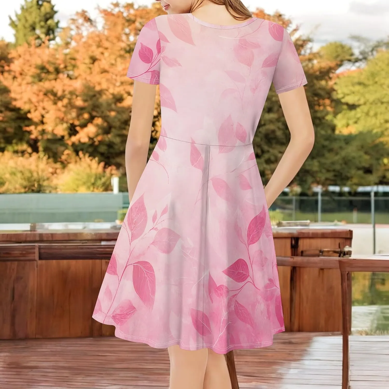 Women's Summer Dress Casual Swing Ombre Floral Dress Ruffle Short Sleeve Tank Dress Beach Mini A-Line Skirt 2025