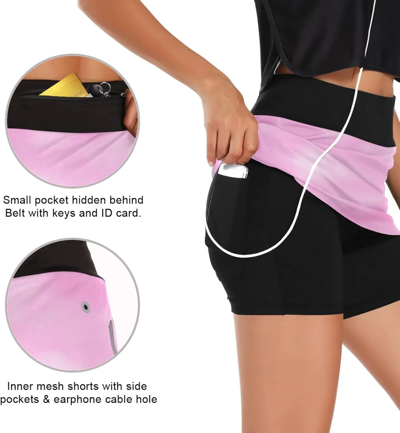Women's Tennis Skirts Golf Athletic Skorts Mini Summer Running Short with Pocket