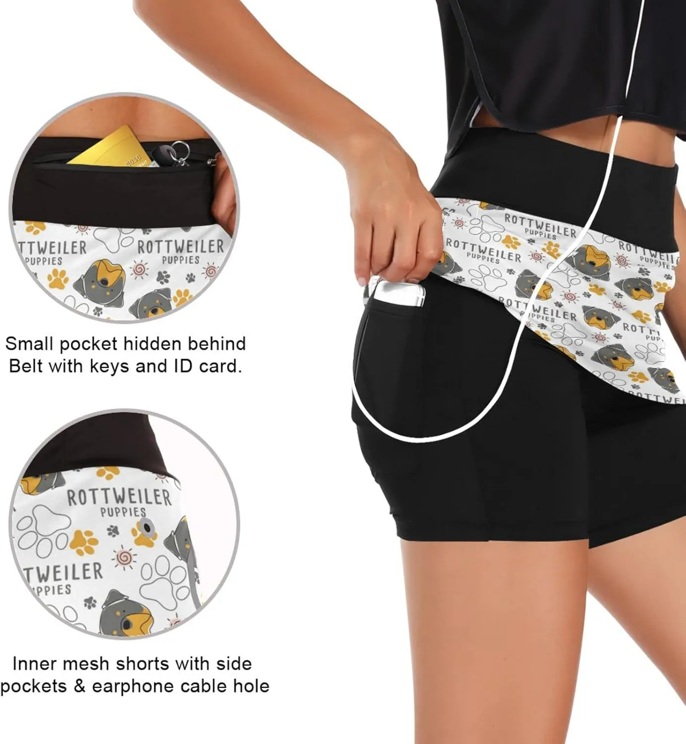 Women's Tennis Skirts Golf Athletic Skorts Mini Summer Running Short with Pocket