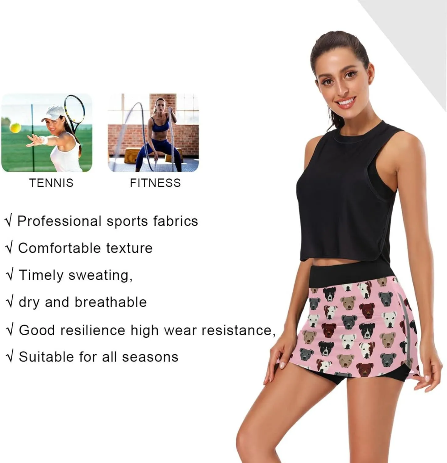 Women's Tennis Skirts Golf Athletic Skorts Mini Summer Running Short with Pocket