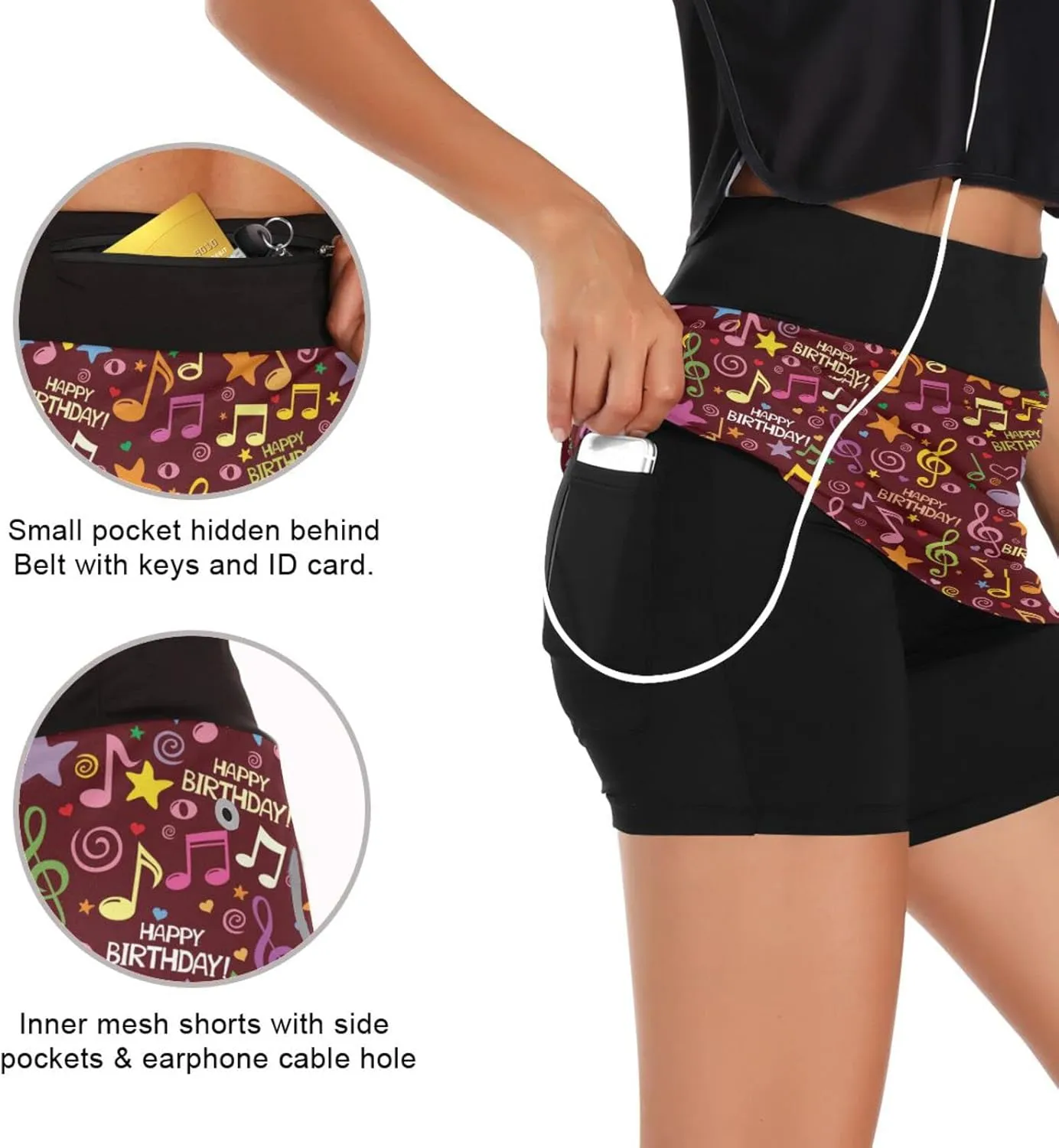 Women's Tennis Skirts Golf Athletic Skorts Mini Summer Running Short with Pocket