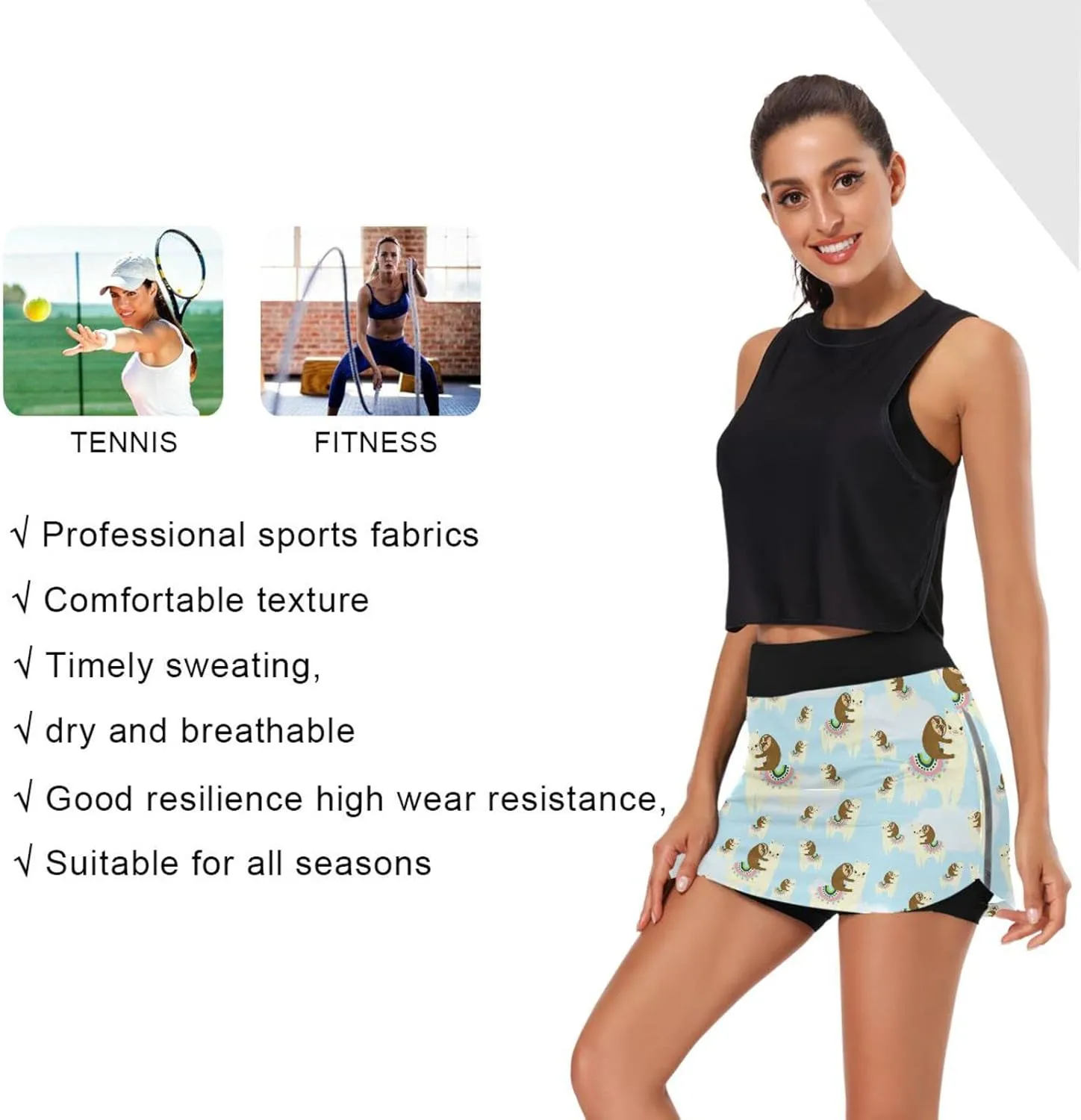 Women's Tennis Skirts Golf Athletic Skorts Mini Summer Running Short with Pocket