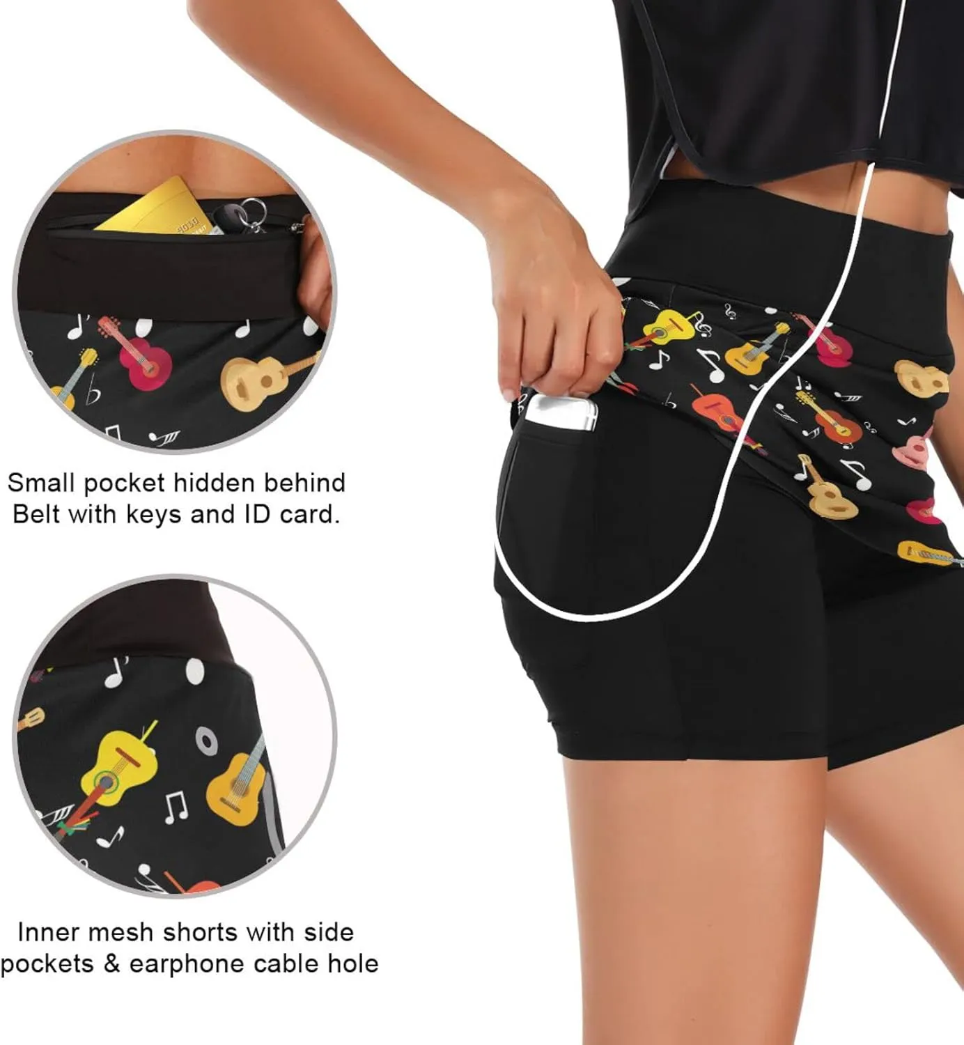 Women's Tennis Skirts Golf Athletic Skorts Mini Summer Running Short with Pocket